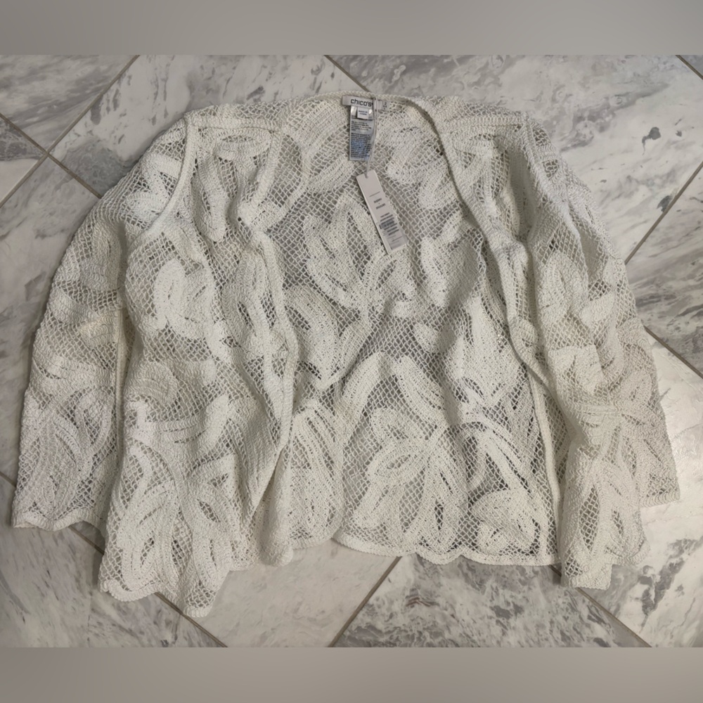 Elegant White Lace Cardigan